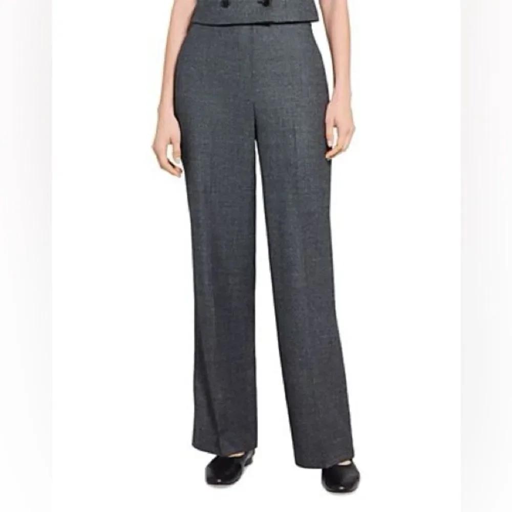Theory Emery Wool Dress Pants – Black/White Pattern, Straight Leg, Size 10